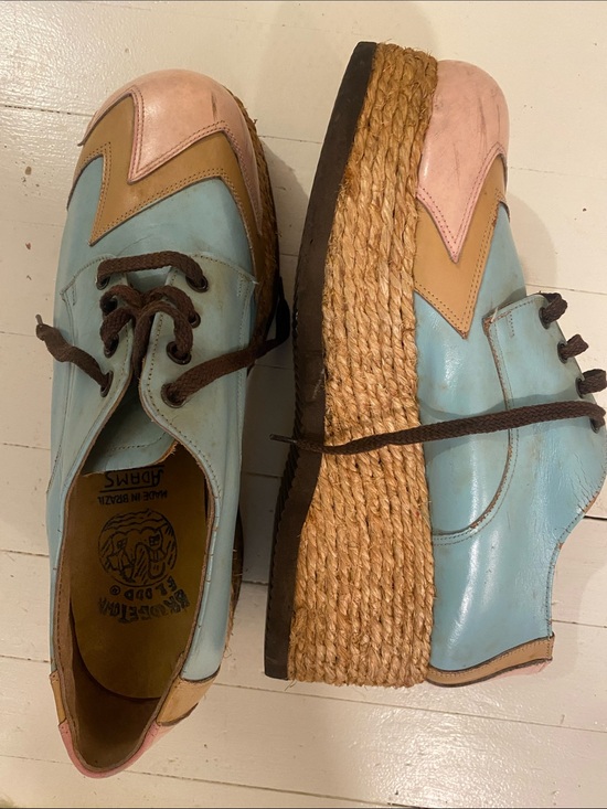 Adams Other - Blue and Pink Platform Espadrille Oxfords to